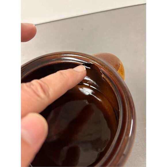 🌼5for$25🌼 Vintage Mini Bean Pot and Lid with Wheat Design Ombre 1 side - Picture 3 of 8